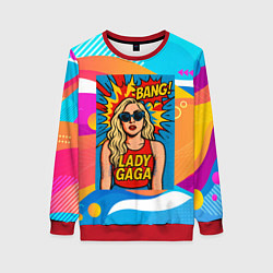 Свитшот женский Леди Гага в стиле комиксов, цвет: 3D-красный