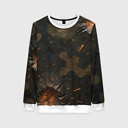 Свитшот женский Камуфляж со следами от пуль, цвет: 3D-белый