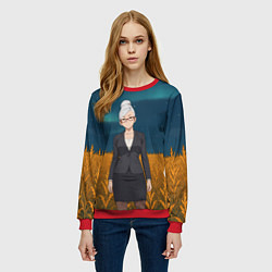 Свитшот женский Сэйко Аясэ Дандадан, цвет: 3D-красный — фото 2