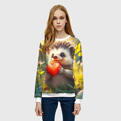 Свитшот женский Милаха ёжик влюблён, цвет: 3D-белый — фото 2