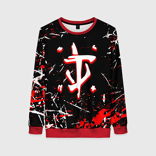 Женский свитшот Doom краски штрихи / 3D-Красный – фото 1