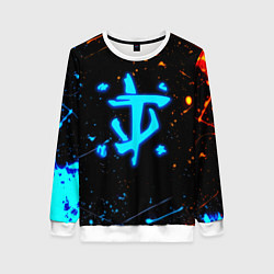 Свитшот женский Doom лёд и пламя краски, цвет: 3D-белый