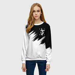 Свитшот женский Doom краски черно белый, цвет: 3D-белый — фото 2