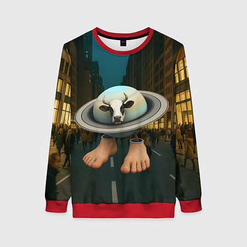 Женский свитшот Ла Вака Сатурно Сатурнита мем / 3D-Красный – фото 1