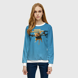 Свитшот женский Mousini Quadrocoptini мем, цвет: 3D-белый — фото 2