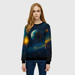 Свитшот женский Пространство Вселенной, цвет: 3D-черный — фото 2