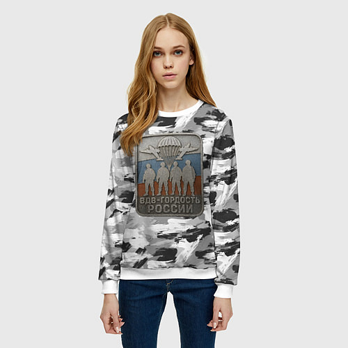 Женский свитшот Гордость России ВДВ / 3D-Белый – фото 3