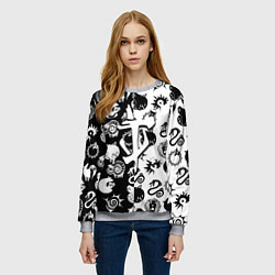 Свитшот женский Doom anime black pattern, цвет: 3D-меланж — фото 2