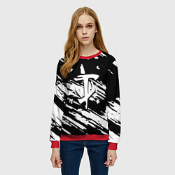 Свитшот женский Doom краски полосы, цвет: 3D-красный — фото 2