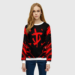 Свитшот женский Doom geometry red steel, цвет: 3D-белый — фото 2