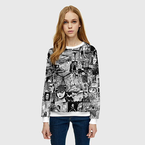 Женский свитшот Horror World of Junji Ito / 3D-Белый – фото 3