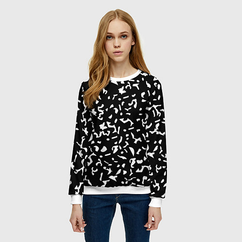 Женский свитшот Черный камуфляж / 3D-Белый – фото 3