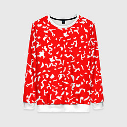 Свитшот женский Красный яркий камуфляж, цвет: 3D-белый
