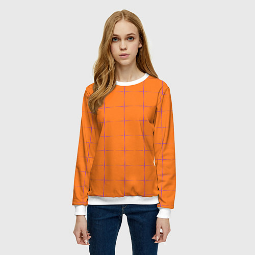 Женский свитшот Color orange stripe / 3D-Белый – фото 3
