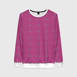 Свитшот женский Color pink stripes, цвет: 3D-белый