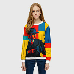 Свитшот женский Гангстер поп-арт, цвет: 3D-белый — фото 2