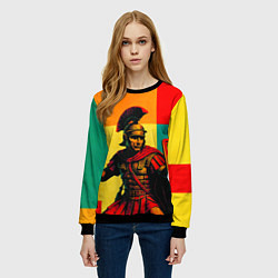 Свитшот женский Римский легионер поп-арт, цвет: 3D-черный — фото 2