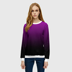 Свитшот женский Purple gradient, цвет: 3D-белый — фото 2
