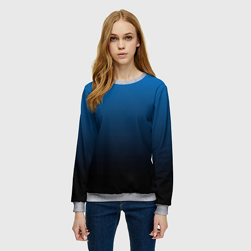 Женский свитшот Blue gradient / 3D-Меланж – фото 3