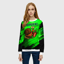 Свитшот женский Бешеная улитка с энергетиком - форсаж, цвет: 3D-белый — фото 2