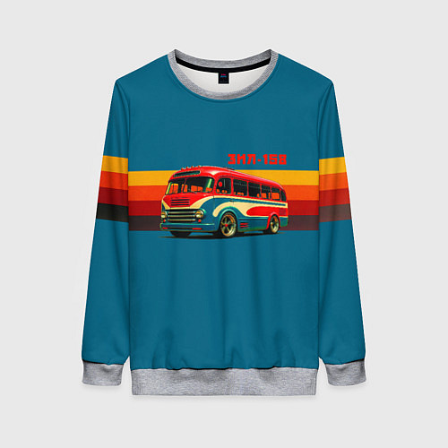 Женский свитшот Ретро автобус ЗИЛ 156 поп-арт / 3D-Меланж – фото 1