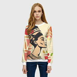 Свитшот женский Нефертити, цвет: 3D-белый — фото 2