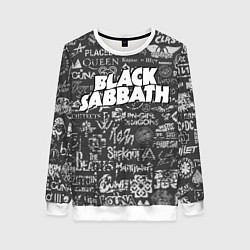 Свитшот женский Black Sabbath pattern, цвет: 3D-белый