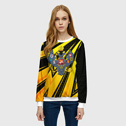 Свитшот женский Российская империя - желтые стрелы, цвет: 3D-белый — фото 2