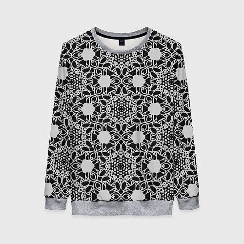 Женский свитшот Кружевной паттерн / 3D-Меланж – фото 1