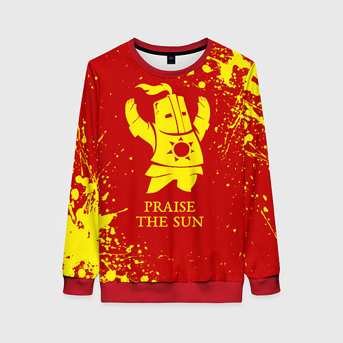Женский свитшот Praise the sun - dark souls / 3D-Красный – фото 1