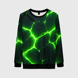 Женский свитшот Кислотный зеленый разлом