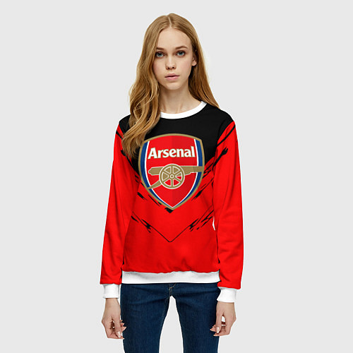 Женский свитшот Arsenal текстура краски / 3D-Белый – фото 3