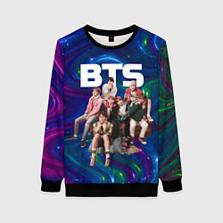 Свитшот женский BTS фотосессия на диване, цвет: 3D-черный
