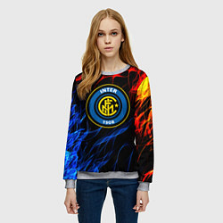 Свитшот женский Интер битва огней, цвет: 3D-меланж — фото 2