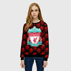 Свитшот женский Liverpool samurai, цвет: 3D-черный — фото 2