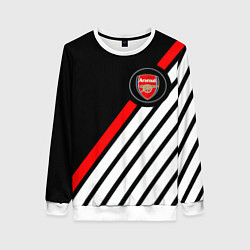 Свитшот женский Арсенал геометрия полосы, цвет: 3D-белый