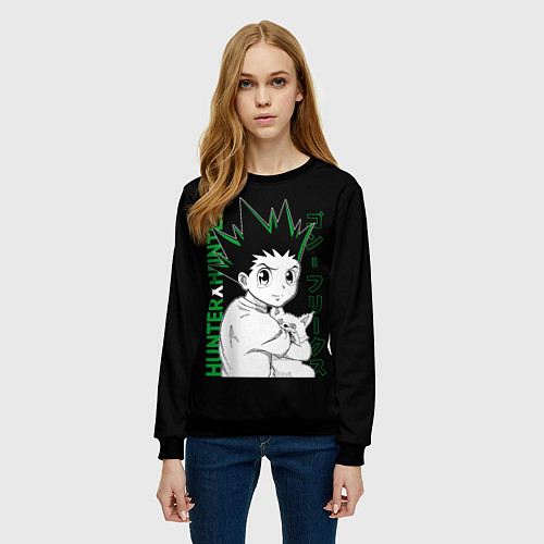 Женский свитшот Гон Фрикс Хантер х Хантер / 3D-Черный – фото 3
