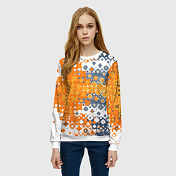 Свитшот женский Геометрические разводы, цвет: 3D-белый — фото 2
