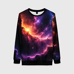 Свитшот женский Фантастические космические туманы, цвет: 3D-черный