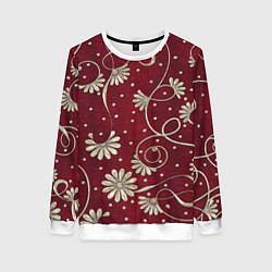 Свитшот женский Красный бархат, цвет: 3D-белый