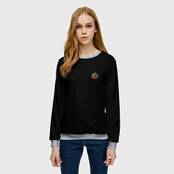 Свитшот женский Motocross mountains, цвет: 3D-меланж — фото 2