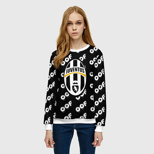 Женский свитшот Juventus off pattern / 3D-Белый – фото 3