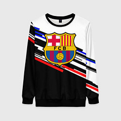 Свитшот женский Barcelona полосы текстура спорт, цвет: 3D-черный