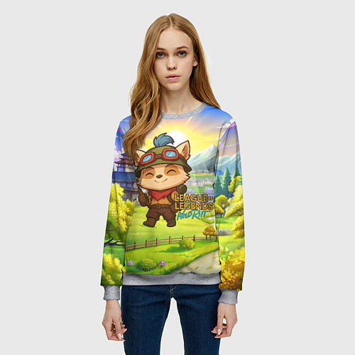 Женский свитшот League of legends Тимо / 3D-Меланж – фото 3