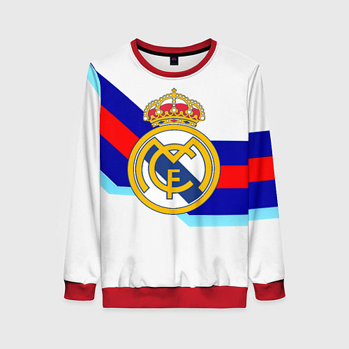 Женский свитшот Real Madrid текстура полосы / 3D-Красный – фото 1