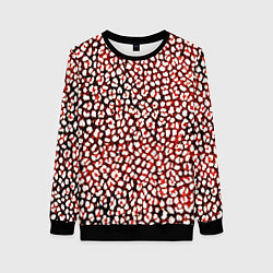 Женский свитшот Тёмный красный с белыми пятнышками