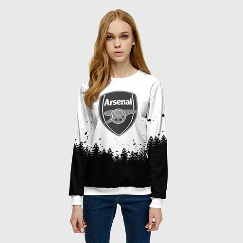 Женский свитшот Arsenal черный лес / 3D-Белый – фото 3