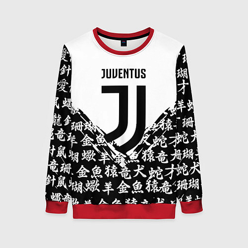 Женский свитшот Juventus символы китайские / 3D-Красный – фото 1