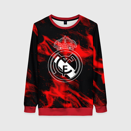 Женский свитшот Real Madrid красный огонь / 3D-Красный – фото 1