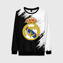 Свитшот женский Real Madrid текстура штрихи, цвет: 3D-черный